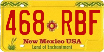 NM license plate 468RBF