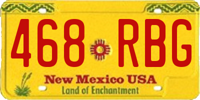 NM license plate 468RBG