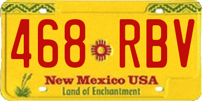 NM license plate 468RBV