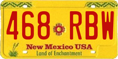 NM license plate 468RBW