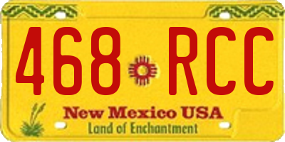 NM license plate 468RCC
