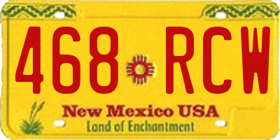 NM license plate 468RCW