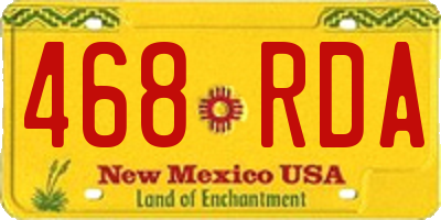 NM license plate 468RDA