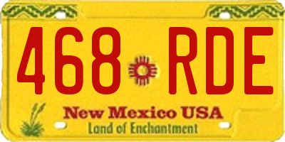 NM license plate 468RDE