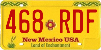 NM license plate 468RDF