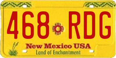 NM license plate 468RDG