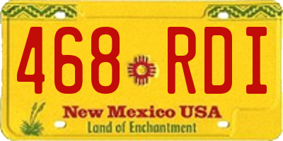 NM license plate 468RDI