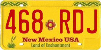 NM license plate 468RDJ
