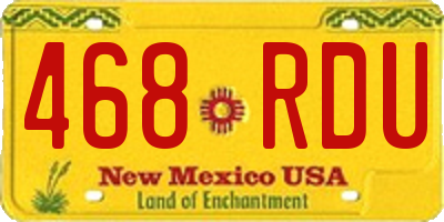 NM license plate 468RDU