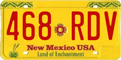 NM license plate 468RDV