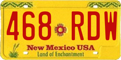 NM license plate 468RDW
