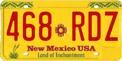 NM license plate 468RDZ
