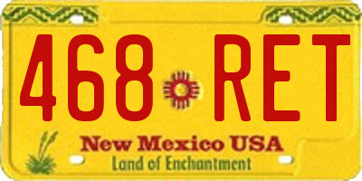 NM license plate 468RET