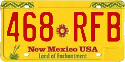 NM license plate 468RFB