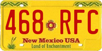 NM license plate 468RFC