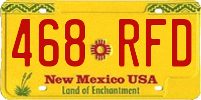 NM license plate 468RFD