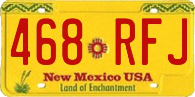 NM license plate 468RFJ