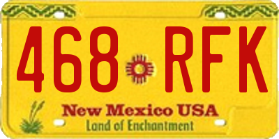 NM license plate 468RFK