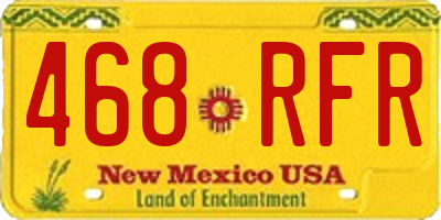 NM license plate 468RFR