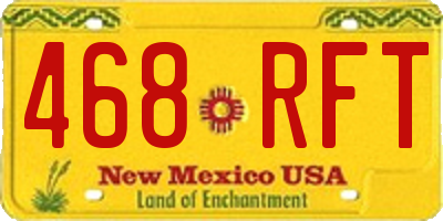 NM license plate 468RFT