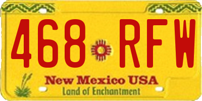 NM license plate 468RFW