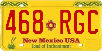 NM license plate 468RGC