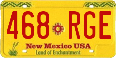 NM license plate 468RGE