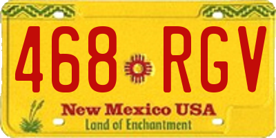 NM license plate 468RGV
