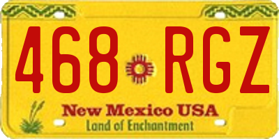 NM license plate 468RGZ