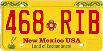NM license plate 468RIB