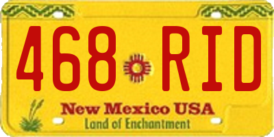 NM license plate 468RID