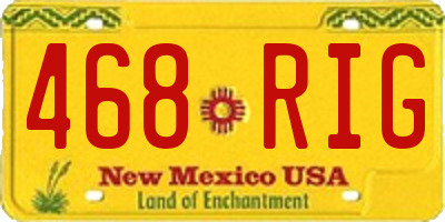 NM license plate 468RIG