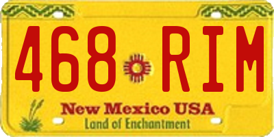 NM license plate 468RIM