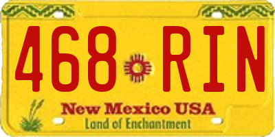 NM license plate 468RIN