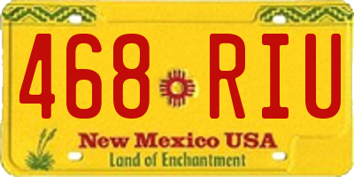 NM license plate 468RIU