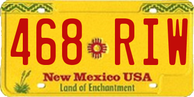 NM license plate 468RIW
