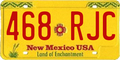 NM license plate 468RJC