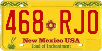 NM license plate 468RJO