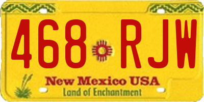NM license plate 468RJW