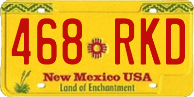 NM license plate 468RKD