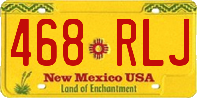 NM license plate 468RLJ