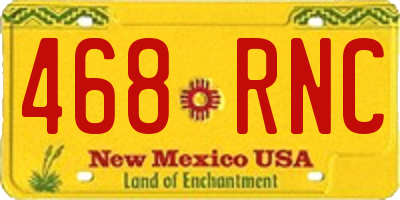 NM license plate 468RNC