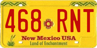 NM license plate 468RNT