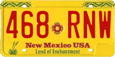 NM license plate 468RNW