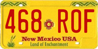 NM license plate 468ROF