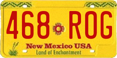 NM license plate 468ROG