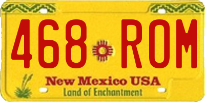 NM license plate 468ROM