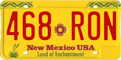 NM license plate 468RON