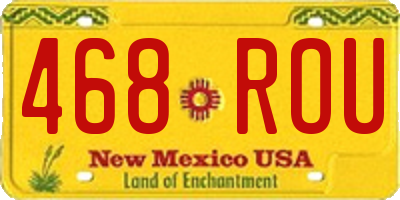 NM license plate 468ROU