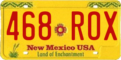 NM license plate 468ROX